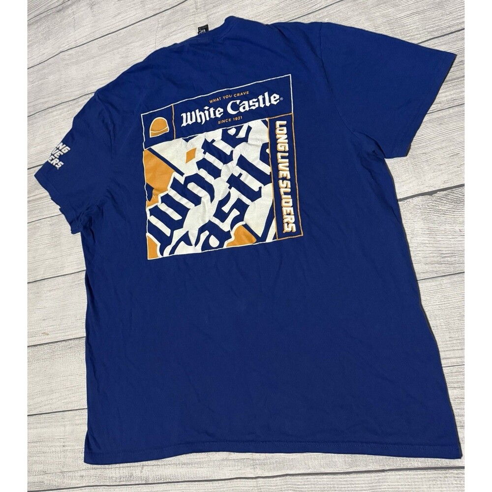 White Castle Employee Uniform Graphic T-shirt Long Live Sliders Size XL HTF